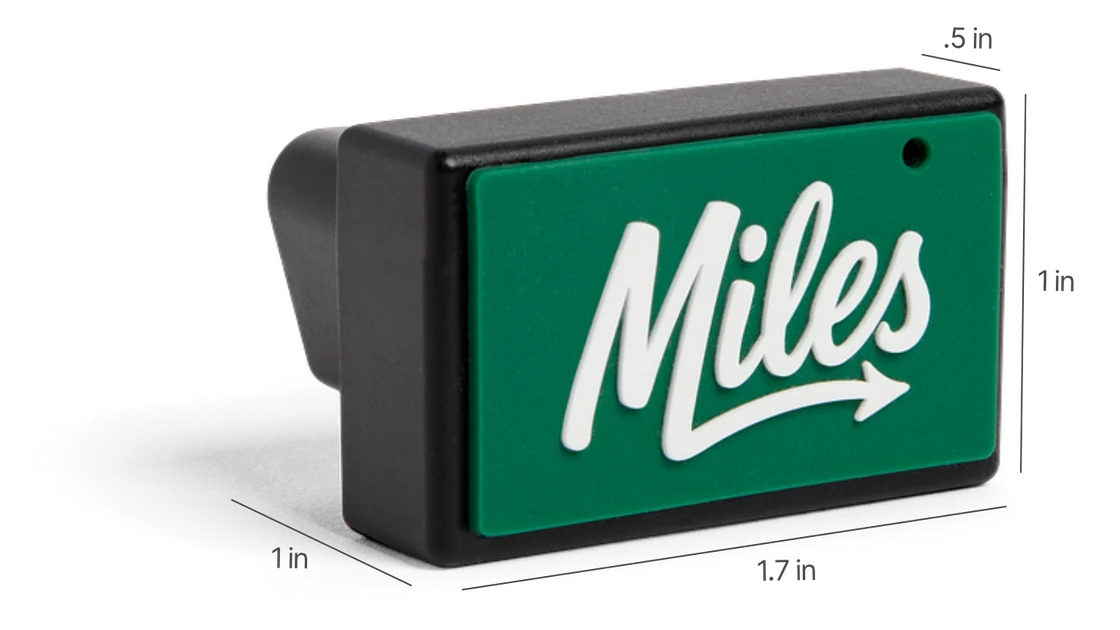 Miles Plug measured: 1.7 inches wide, 1 inch tall, 1 inch deep, extending half an inch from the port