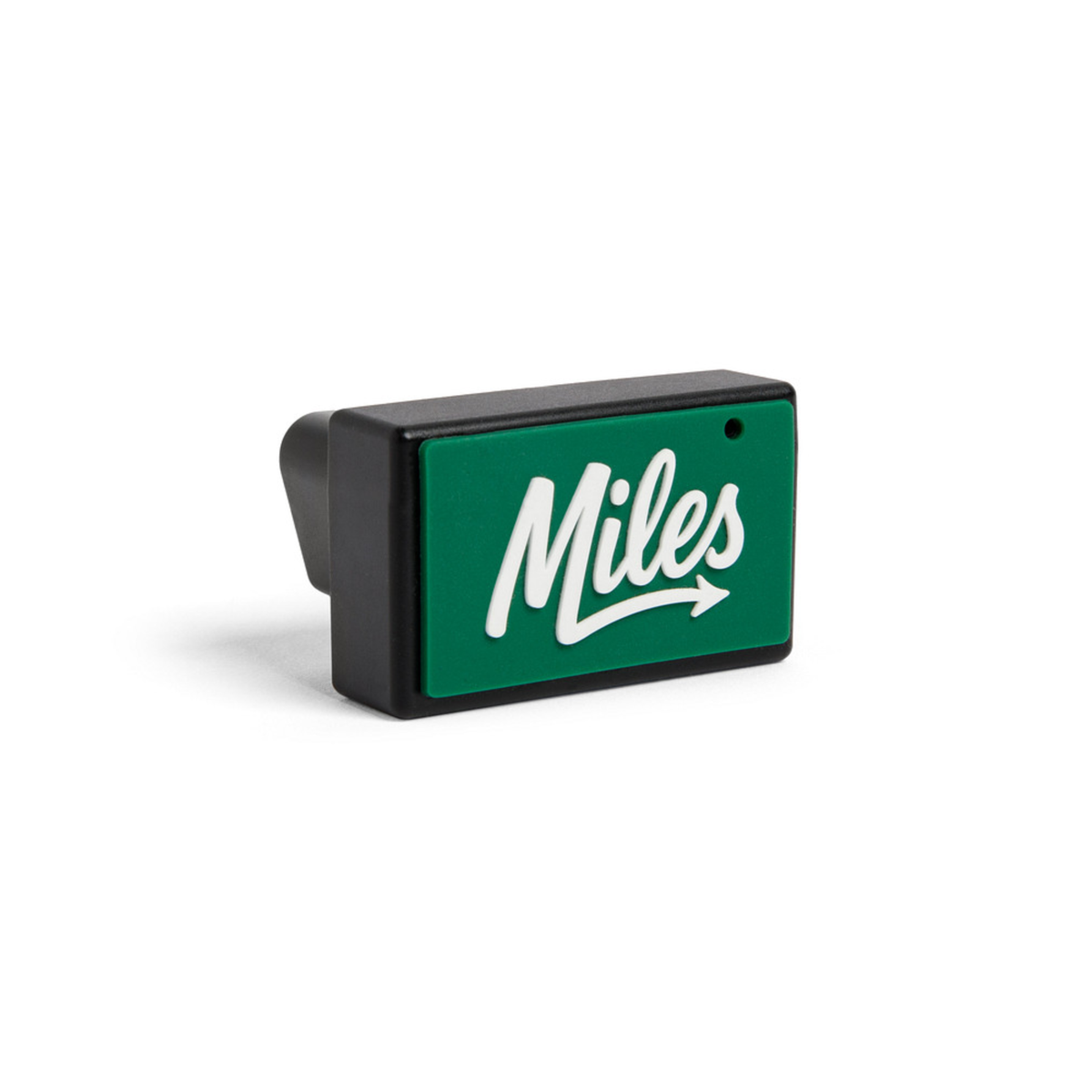Miles Plug at a front angle, showing its green face and black housing.